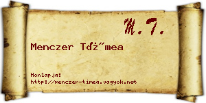 Menczer Tímea névjegykártya